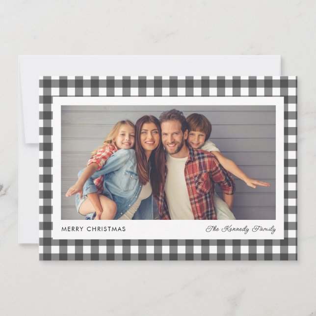 Carte de Noël hiver Plaid 3 photo (Devant)