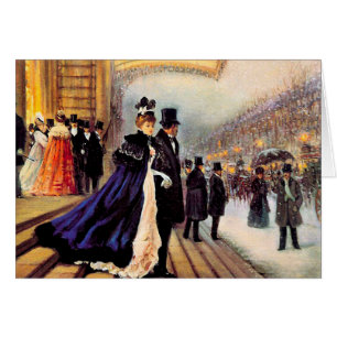 Carte de Noël Hiver vintage Parisien