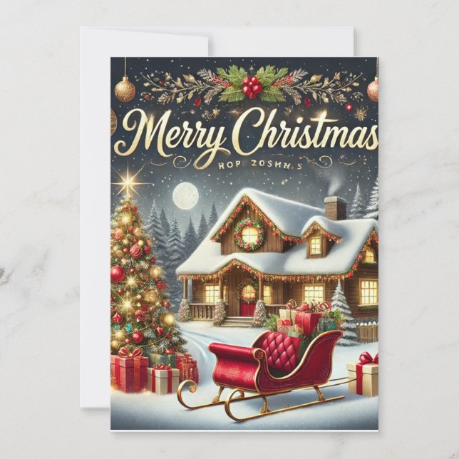 Carte de Noël hivernale cosy – Joyeux Noël (Devant)