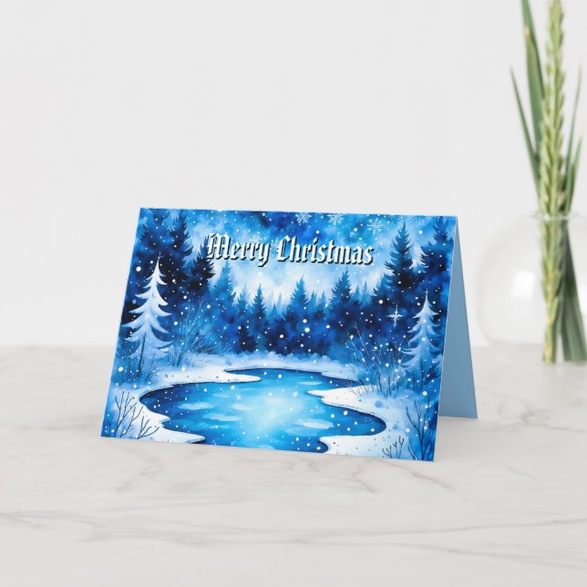 Carte de Noël hivernale givré (Devant)