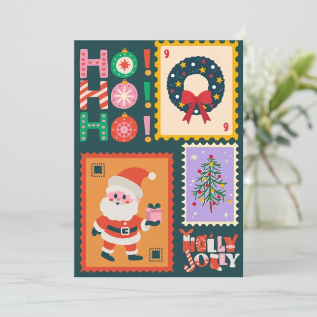 Carte de Noël Ho Ho Christmas (Debout devant)