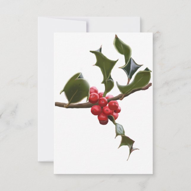 Carte de Noël Holly Berries (Devant)