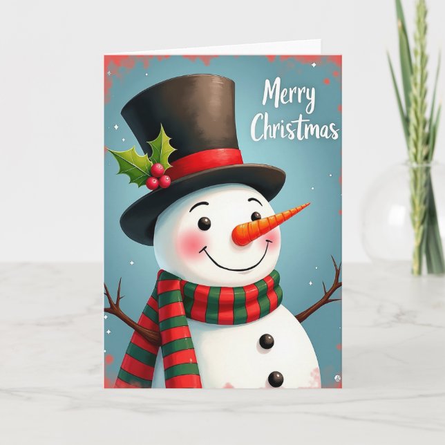 Carte de Noël Holly Hat (Devant)