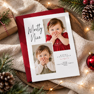 Carte de Noël humoristique à deux photos avec écri