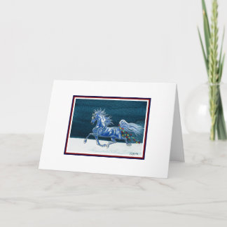 Carte de Noël Humoristique Cheval