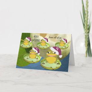 Carte de Noël humoristique de grenouilles