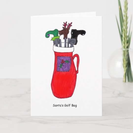 Carte De Noel Humoristique De Sac De Golf De Pere Zazzle Fr