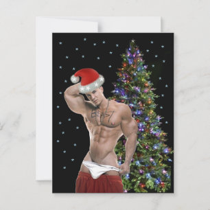 Carte de Noël Hunk Buff Père Noël