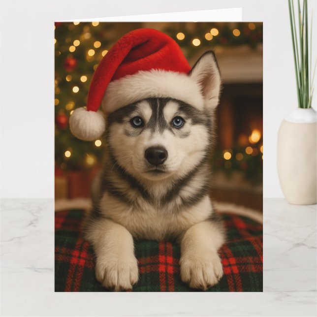 Carte de Noël Husky (Devant)