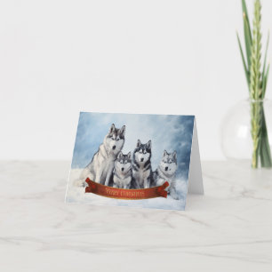 Carte de Noël Husky Sibérien