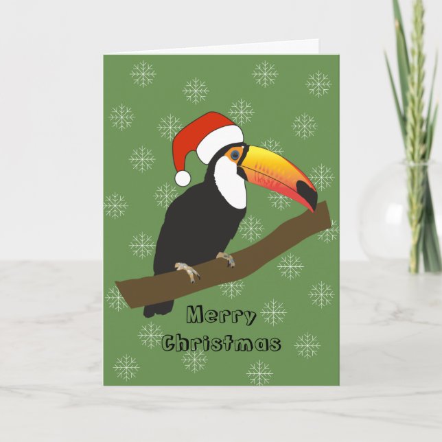 Carte de Noël illustrée de flocons de neige Toucan (Devant)