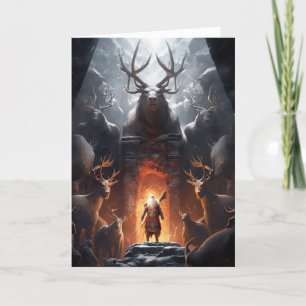 Carte de Noël Imaginaire Père Noël