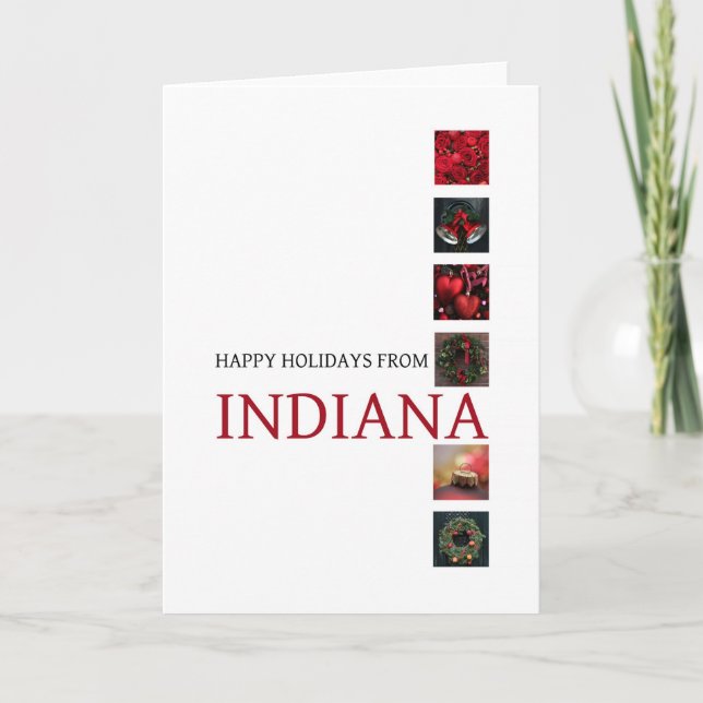 Carte de Noël Indiana avec ornements (Devant)