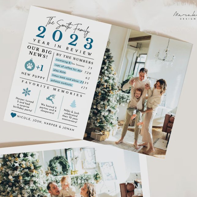 Carte de Noël Infographie : Bilan de l'année écoul (Créateur téléchargé)
