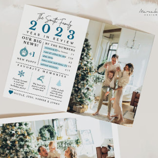 Carte de Noël Infographie Rétrospective de l'année