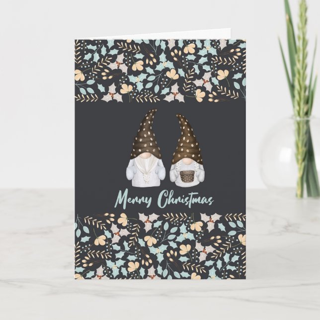 Carte de Noël inspirée de Scandinavie. Modifiable (Devant)