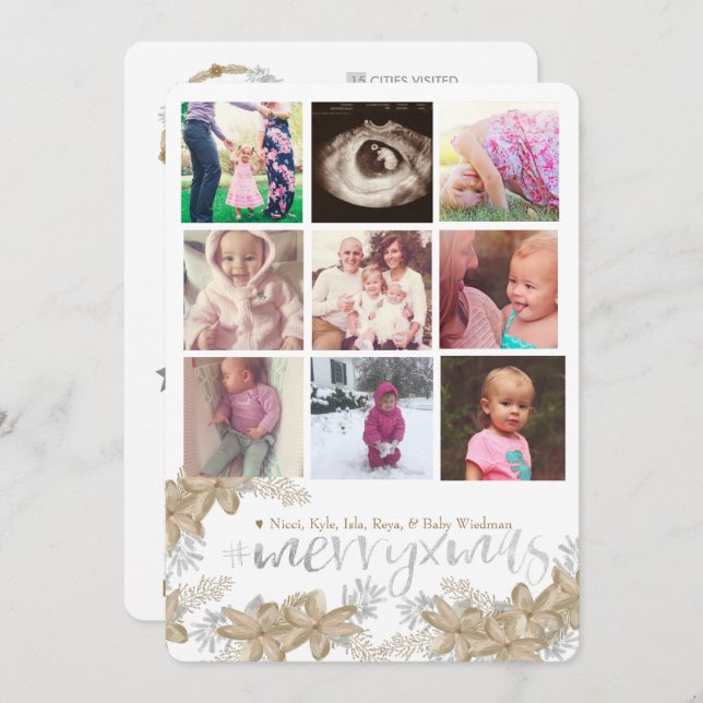 Carte de Noël Instagram avec l'année en revue (Devant / Derrière)