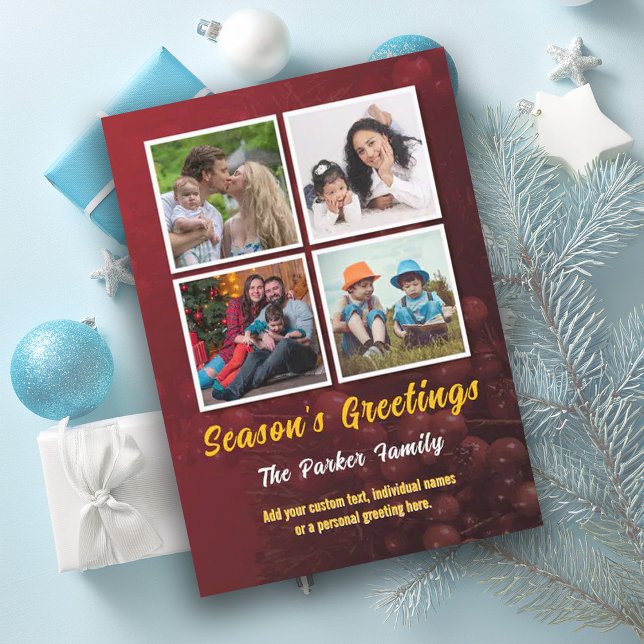 Carte de Noël Instagram rouge baie vitrée (Créateur téléchargé)