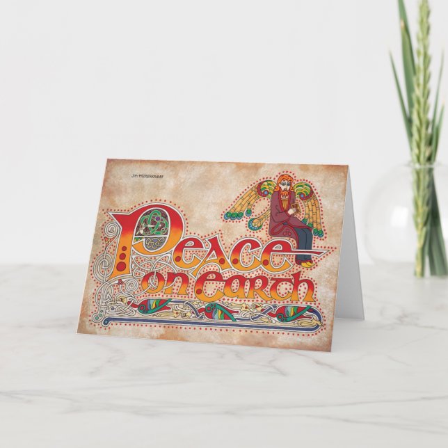 Carte de Noël irlandais Celtic Peace on Earth (Devant)