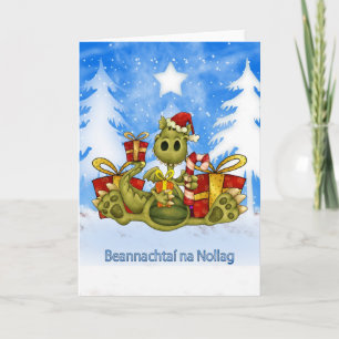 Carte de Noël irlandaise - Cute Dragon - Beannacht