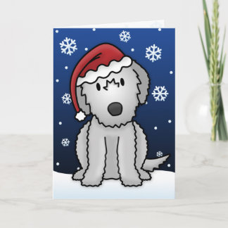 Carte de Noël irlandaise Kawaii Wolfhound