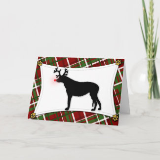 Carte de Noël irlandaise Wolfhound Reindee