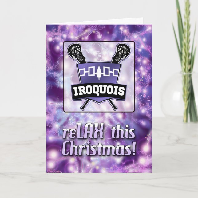 Carte de Noël Iroquois Nation Lacrosse Shield (Devant)