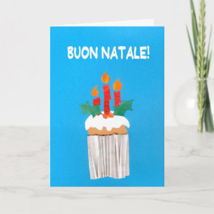 Carte de Noël, Italien, petit gâteau avec des