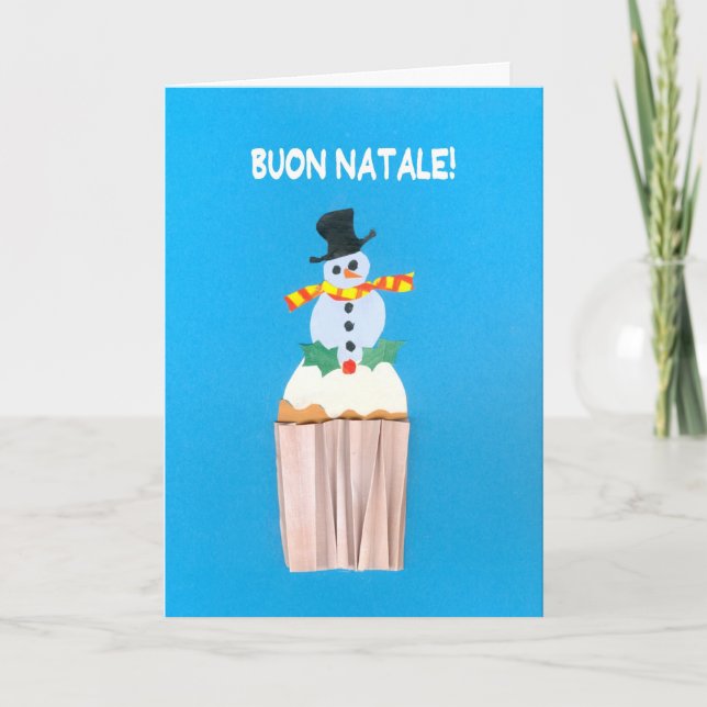 Carte de Noël, Italien, petit gâteau avec le (Devant)
