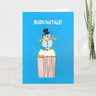 Carte de Noël, Italien, petit gâteau avec le