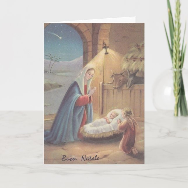Carte de Noël italienne religieuse Vintage (Devant)