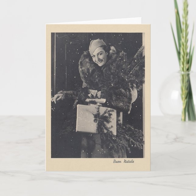 Carte de Noël italienne Retro Buon Natale (Devant)