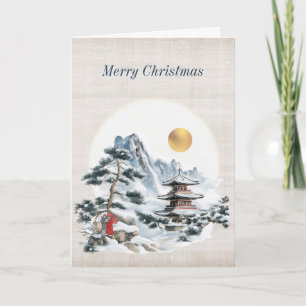 Carte de Noël japonaise antique
