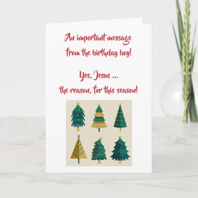 Carte de Noël Jésus l'enfant de Noël (Devant)