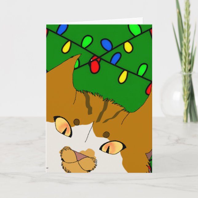 Carte de Noël Jingle Claws avec un chat amusant (Devant)