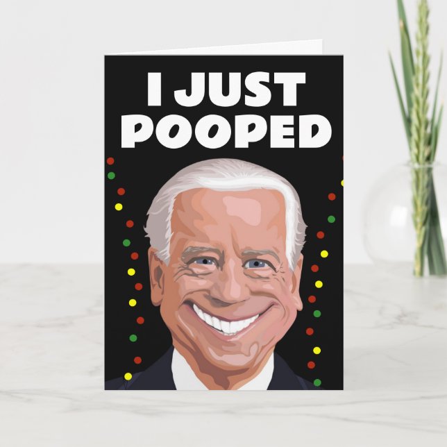 CARTE DE NOËL JOE BIDEN DRÔLE CACA (Devant)