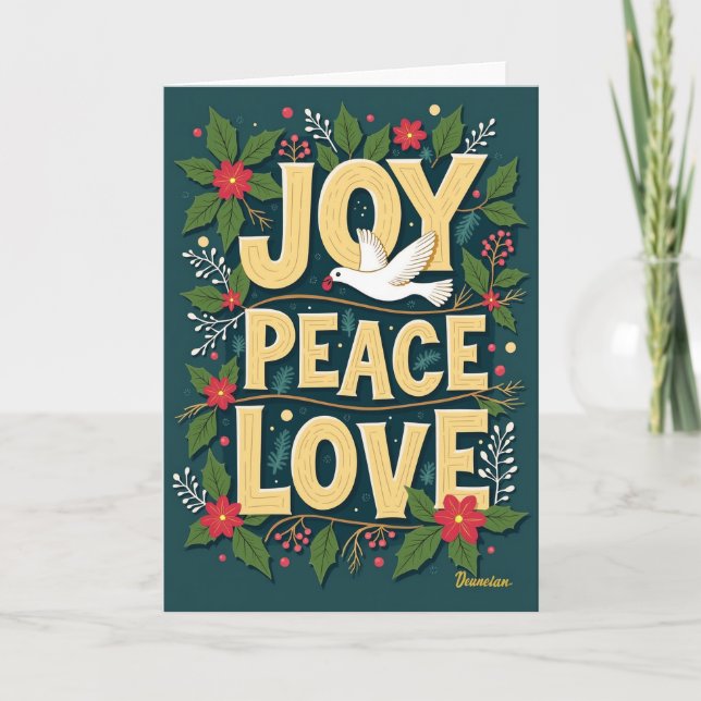 Carte de Noël Joie Paix Amour (Devant)