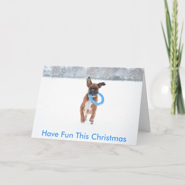 carte de noël Jolie Jouer dans la neige (Devant)