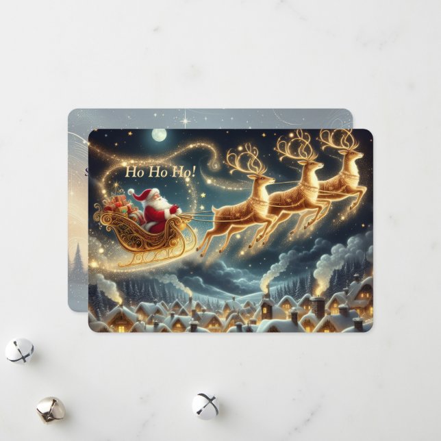 Carte de Noël Jolly Santa (Devant/Arrière en situation)