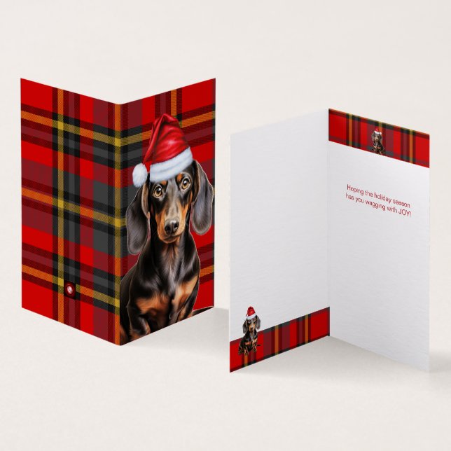 Carte de Noël Jour Fête Jour Fête Dachshund (Inside and Outside)
