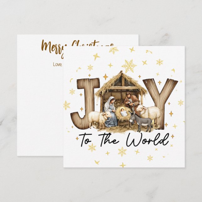 Carte de Noël JOY Nativité (Devant / Derrière)