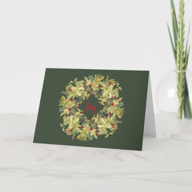 Carte de Noël Joy Seasonal Wreath (Devant)