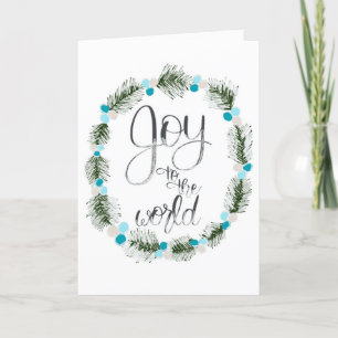 Carte de Noël Joy to the World Blue Berries