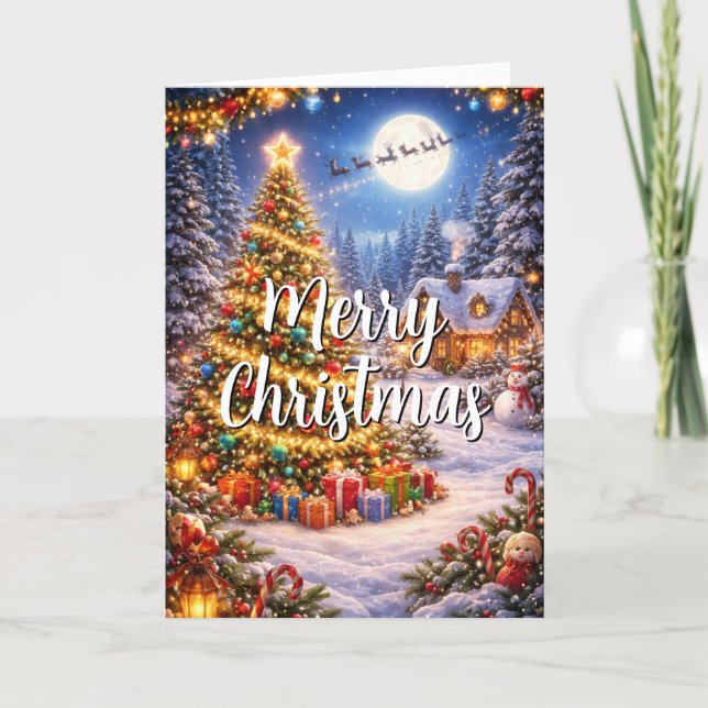 Carte de Noël joyeuse avec message personnalisé (Devant)