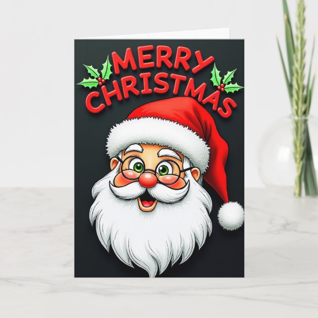 Carte de Noël joyeuse de Santa (Devant)
