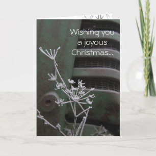 Carte de Noël joyeuse de tracteur