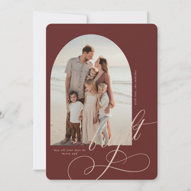 Carte de Noël joyeuse et brillante (Devant)