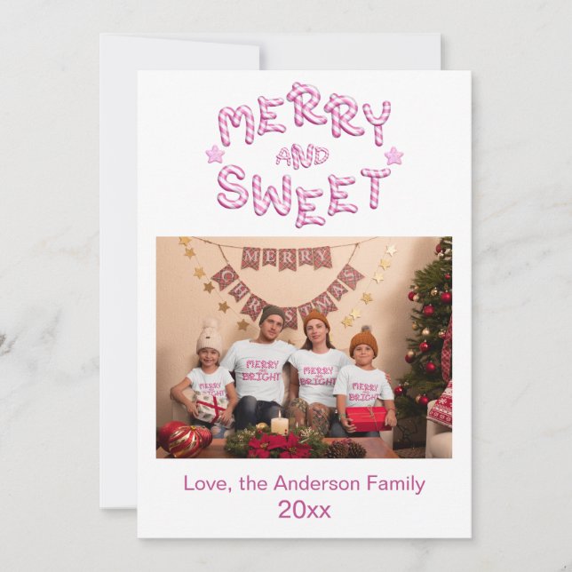 Carte de Noël Joyeuse et Lumineuse avec photo (Devant)