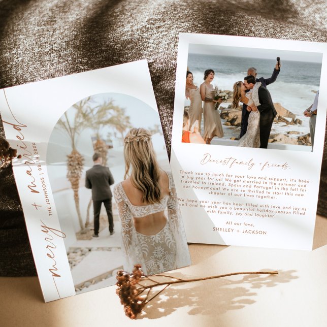 Carte de Noël Joyeuse et Mariée | Carte Boho (Créateur téléchargé)