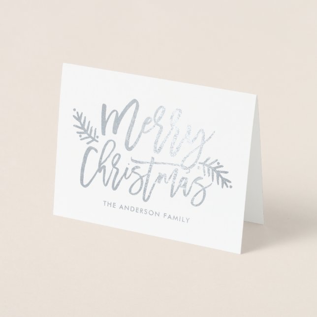 Carte de Noël Joyeuse Foil Script (Devant)